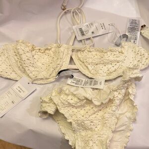 Seafolly Cream Eyelet Bikini Set